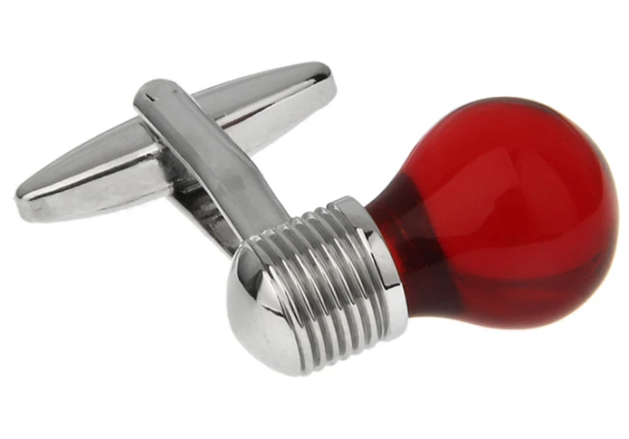 Sunnylink Men's Cuff Links Red Transparent Silver Light bulb Cufflinks for shirt L1243 | Украшения и аксессуары