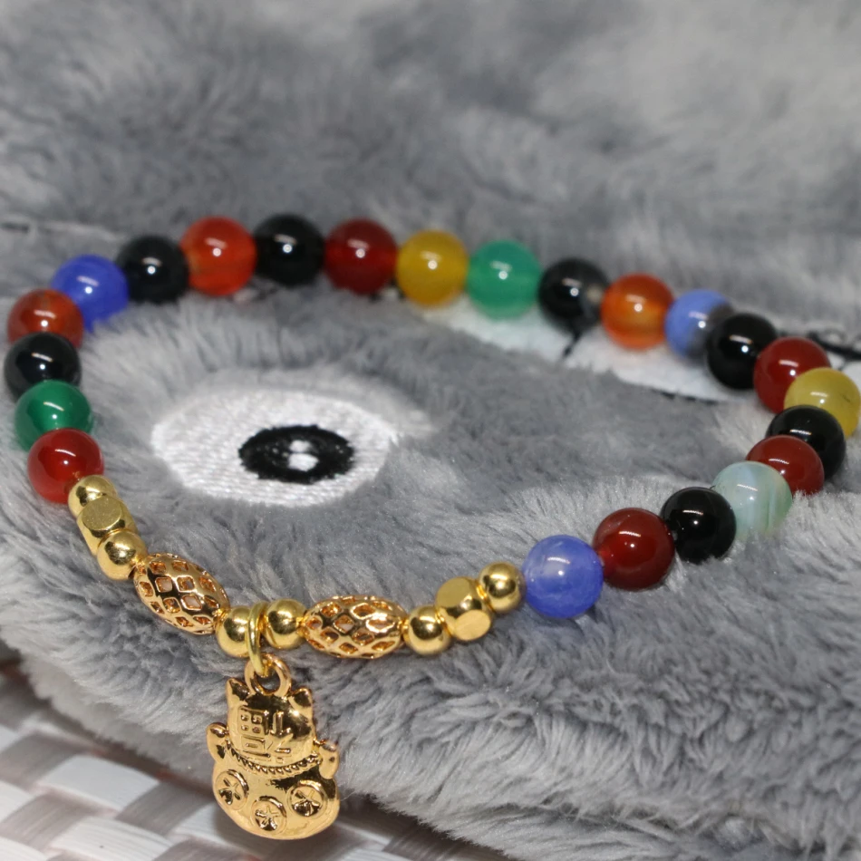 6 мм натуральный многоцветный сердолик оникс Агатовая нитка круглых бусин