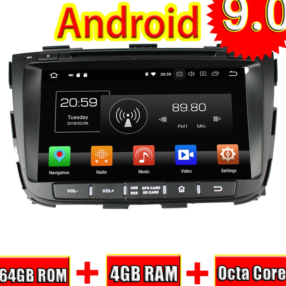Автомобильный мультимедийный центр TOPNAVI Android 9 0 GPS навигация CD плеер для KIA SORENTO 2013