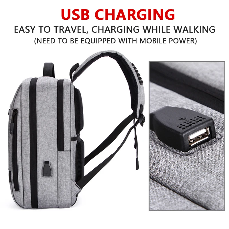 Мужские Повседневное зарядка через USB рюкзак большое пространство в стиле кэжуал