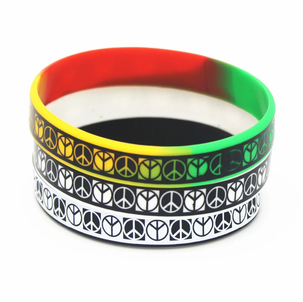 LUKENI 1 шт. ювелирные изделия в стиле панк рок Wristband Силикона черный белый цвет Цвет