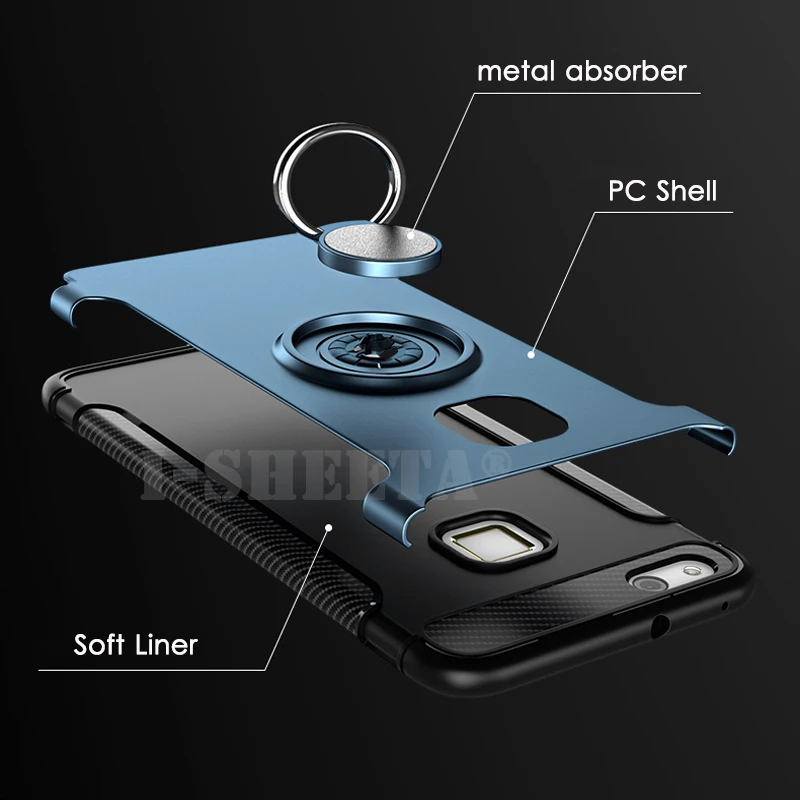 For Huawei Nova 4 2S 2 Plus 360 Magnetic Finger Ring Holder Stand Cover 3 3i Lite Hybrid Soft TPU+Hard PC Case |