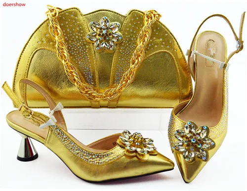 

doershow African Matching Shoes and Bags Italian In Women Nigerian Party Shoe and Bag Sets Women Wedding Shoes and Bag!SLN1-31