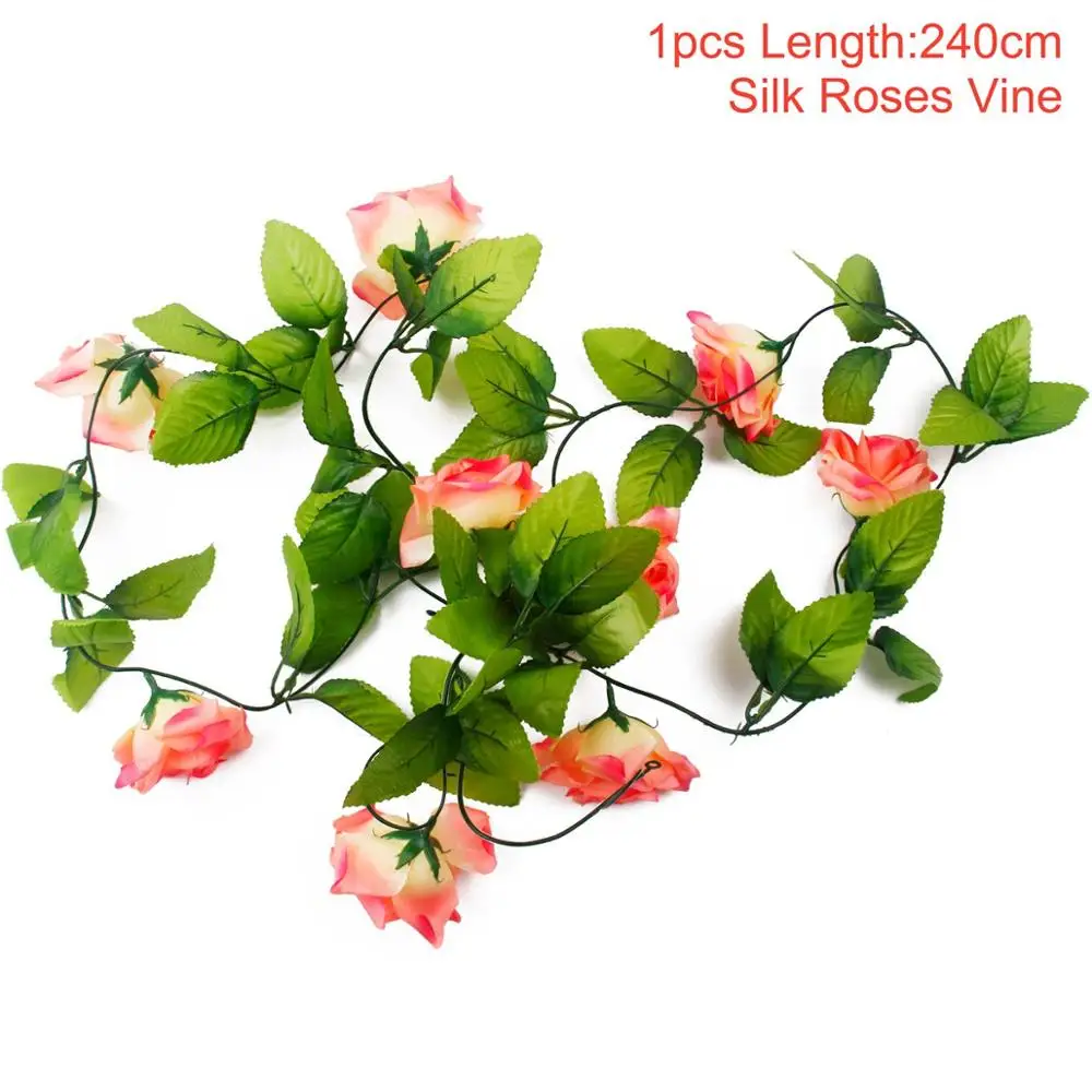 Rose Artificial Ivy FENGRISE, 1 шт., 90 см, Искусственный лист плюща, Зеленый лист, гирлянда для свадьбы, дня рождения, украшение для дома, сделай сам, искусственные растения, садовые, вечерние - Цвет: Rose Artificial Ivy