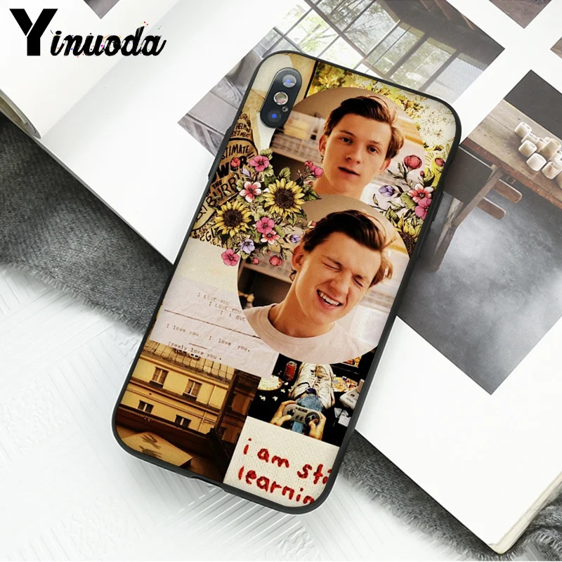 Yinuoda Marvel Hero Человек-паук том Холланд черный чехол для телефона для iPhone 6S 6plus 7plus 8 8Plus X Xs MAX 5 5S XR