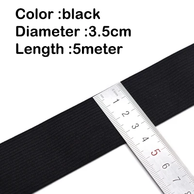 35mm 5meter black 5-10 м/мешок 20-60 мм нейлоновая плоская эластичная лента для шитья аксессуары Резиновая лента для шитья тесьма для одежды Нижнее белье Черный Белый - Цвет: 35mm 5meter black