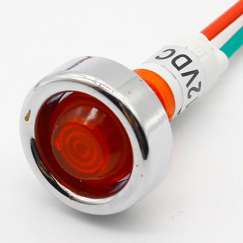 10pcs 10mm 12V LED indicator light with 18cm wire sigal lamp images - 6