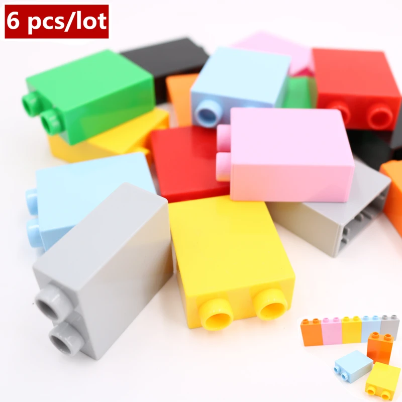 Diy 6 шт./лот 1X2dots Высокие кирпичи крупные частицы строительные блоки аксессуары