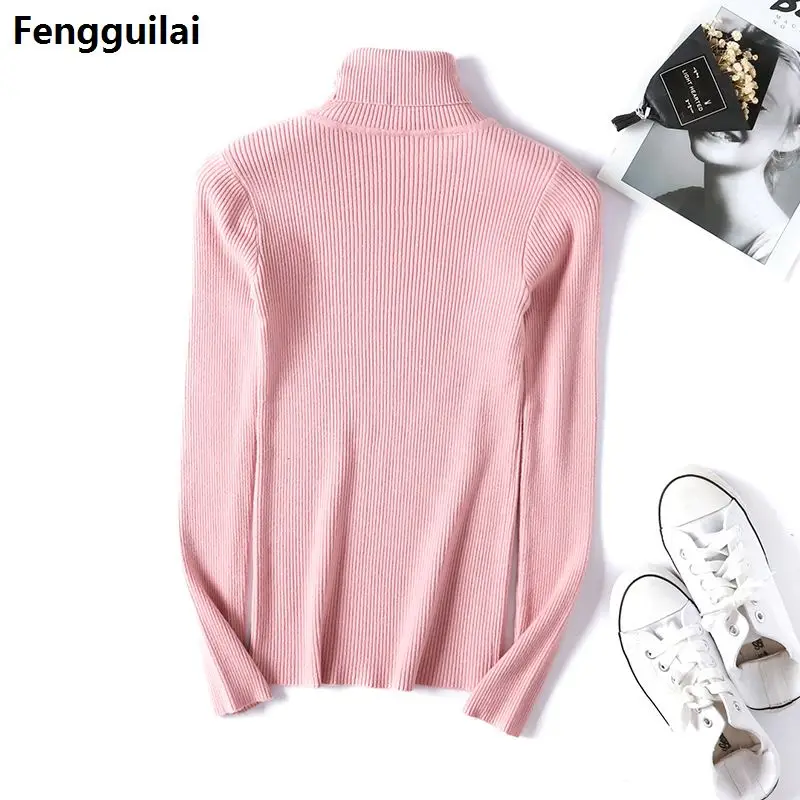 

Thick Turtleneck Warm Women Sweater Autumn Winter Knitted Femme Pull High Elasticity Soft Female Pullovers Sweater