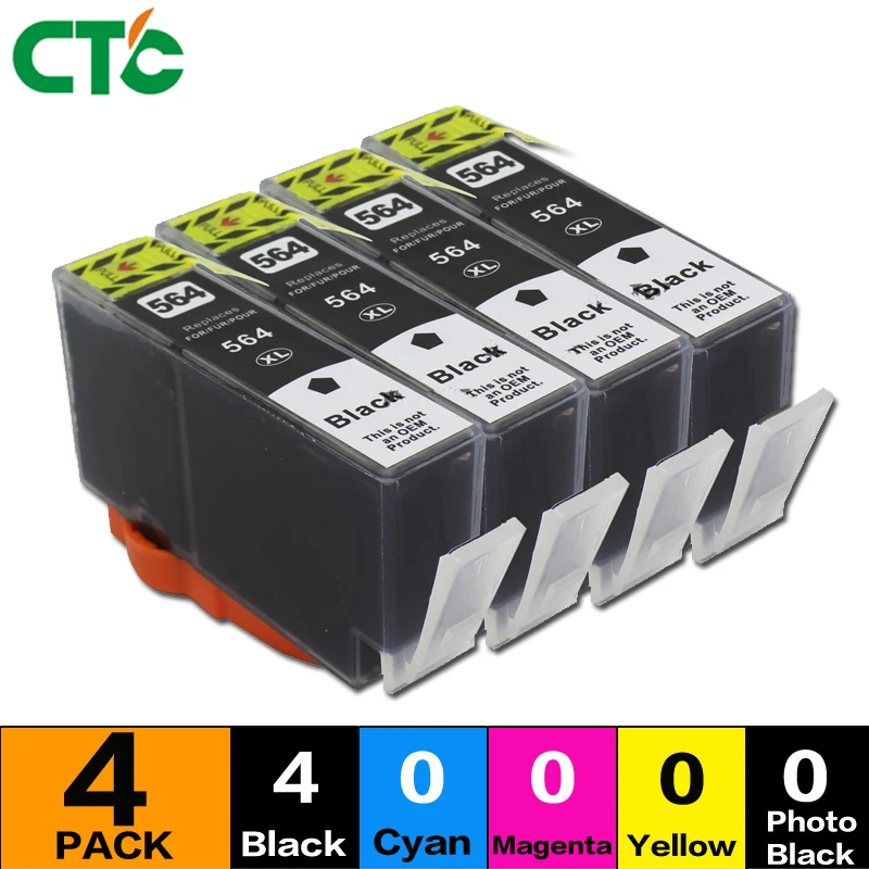 Чернильный картридж 4BK совместимый с 564 XL B010a B010b B109a B110 7520 струйный для принтера
