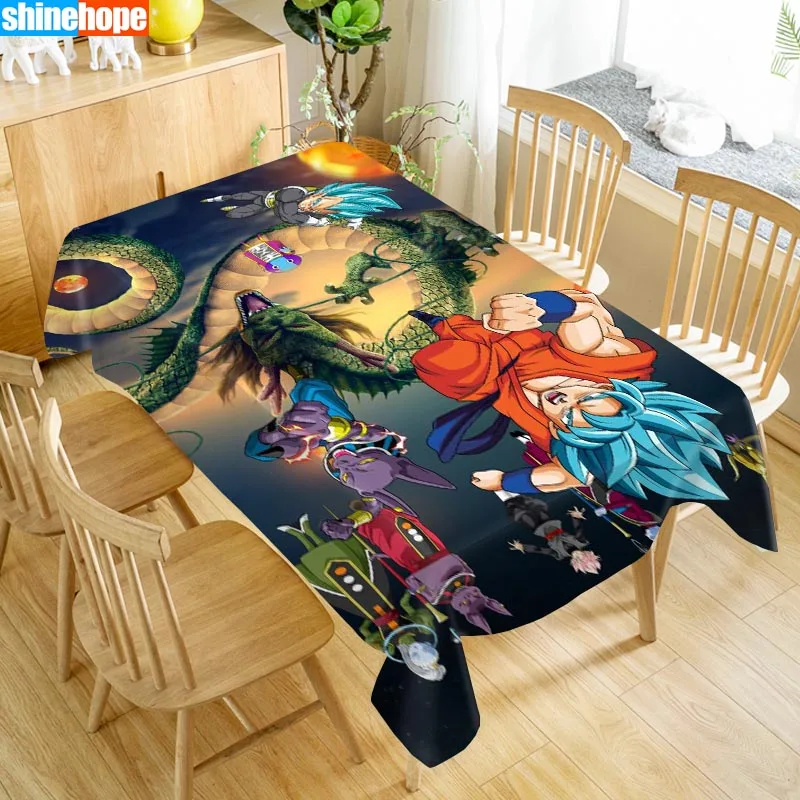 Новое поступление пользовательские аниме Dragon Ball Z скатерть водонепроницаемая ткань Оксфорд прямоугольная скатерть для дома вечерние скатерти