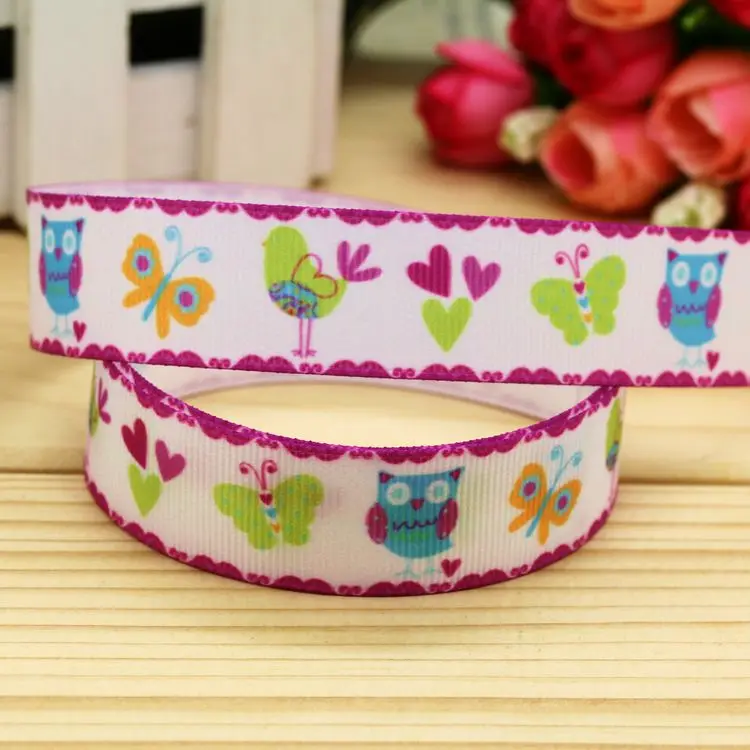 

7/8inch Free Shipping Owl Printed Grosgrain Ribbon Hairbow Headwear Party Decoration Diy Wholesale OEM 22mm P5808