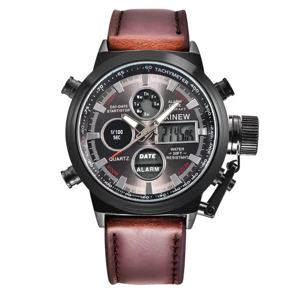 #5001 Мужские кварцевые спортивные военные светодиодный часы аналоговые наручные