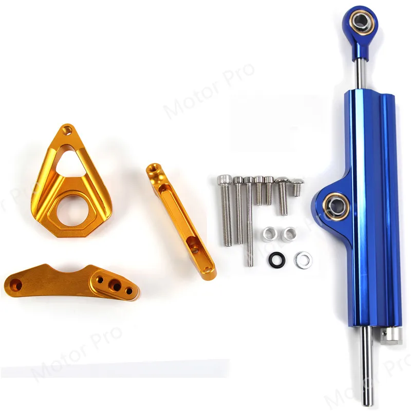 Blue Gold Bracket Для Suzuki gsx-r 600 750 2001-2005 рулевой демпфер Стабилизатор Наборы мотоциклетные GSX-R GSX R GSXR600 GSXR750 2002 2003 2004 GSR750 - Цвет: Blue Gold Bracket