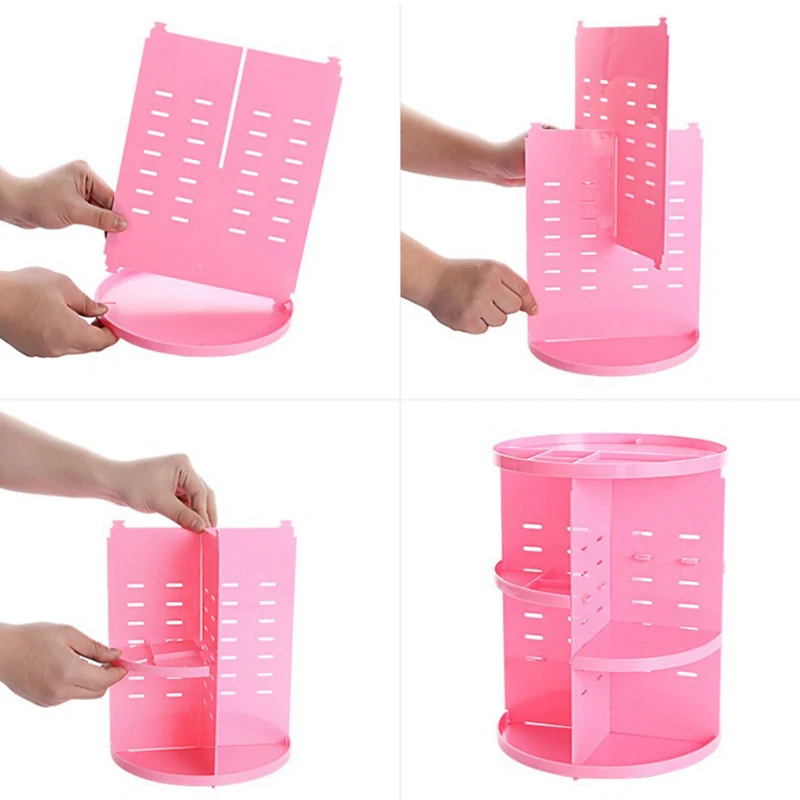 Plastic Cosmetic Organizer For 360 Rotating Desktop Makeup Storage Racks DIY Adjustable Multi-Function Dressing Holder | Дом и сад