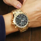 Часы наручные WWOOR мужские светодиодные, брендовые Роскошные водонепроницаемые золотистые с большим дайвером, 2020