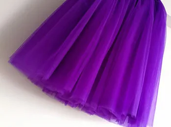 Purple Макси юбка 6 слоев Тюлевая юбка Премиум сшитая с эластичной длиной 100 см длинная юбка женская летняя стильная юбка с высокой талией - Цвет: Purple
