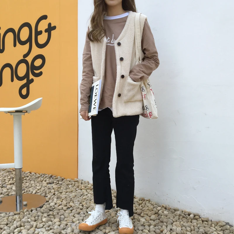 3 цвета весна 2018 корейский шик стиль винтажные свободные футболки с круглым