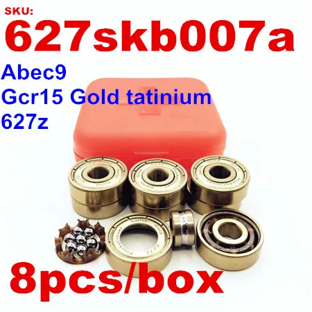 8pcs 627z abec9 8 шт 627z PluckyClover Quad коньки 627 Швейцарский подшипник Золотой роликовых коньках подшипник Художественный катание колеса подшипник 7 мм Диаметр размер - Цвет: 8pcs 627z abec9