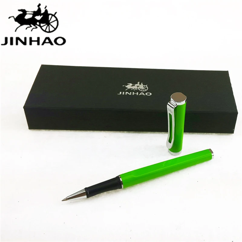 1 шт./лот JINHAO 799 Ролика Шариковая Ручка Jinhao Зеленый Ручки Серебро Клип Школьные