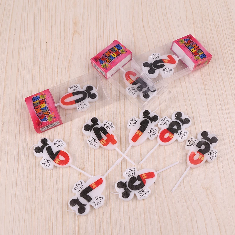 10 шт./упак. свечи на день рождения Микки Минни для торта украшение цифры