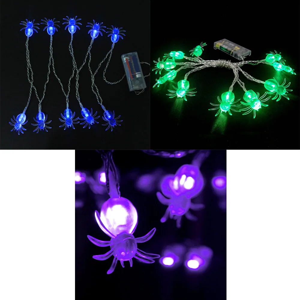 165 см Синий Фиолетовый Зеленый Хэллоуин огни Спайдермен светодиодные призрак