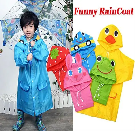 2015 Детский плащ Плащ для мальчиков и девочек Забавный мультфильм Дождевое Пальто