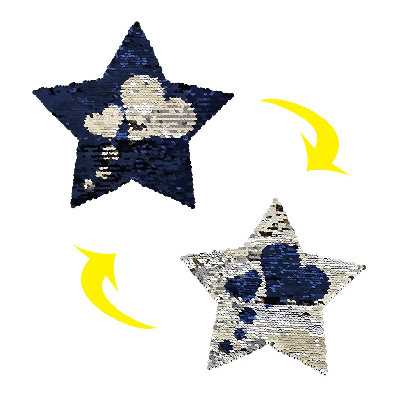 2018 Новый Реверсивный сменный Серебряный Синий love Sequins пятиконечная звезда sgape