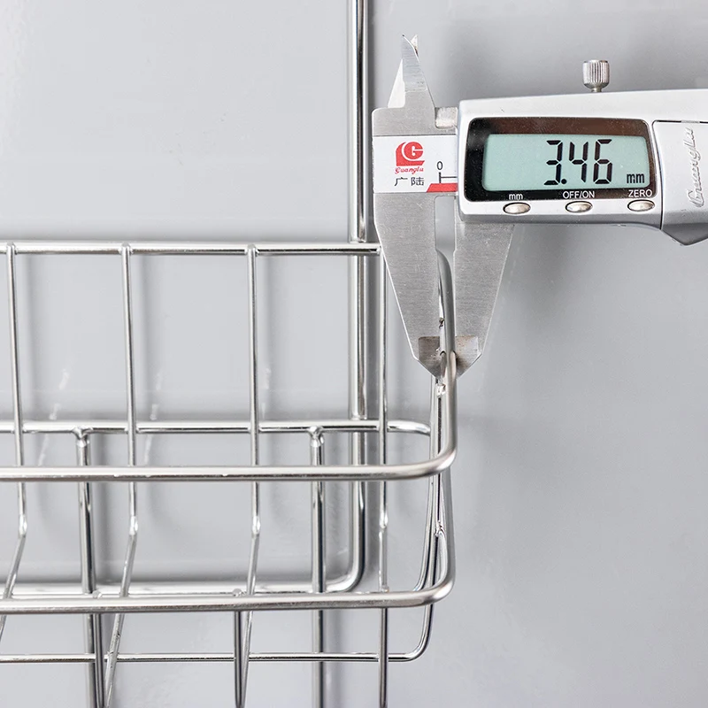 ORZ Fridge Organizer Stainless Steel Kitchen Storage Rack Fridge Side Shelf Storage Hooks Kitchen Accessories Organizer Holder