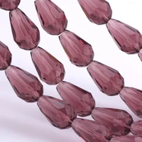 top quality 812mm 100pcs waterdrop faceted austrian crystal beads grape purple teardrop glass beads for jewelry making bracelet