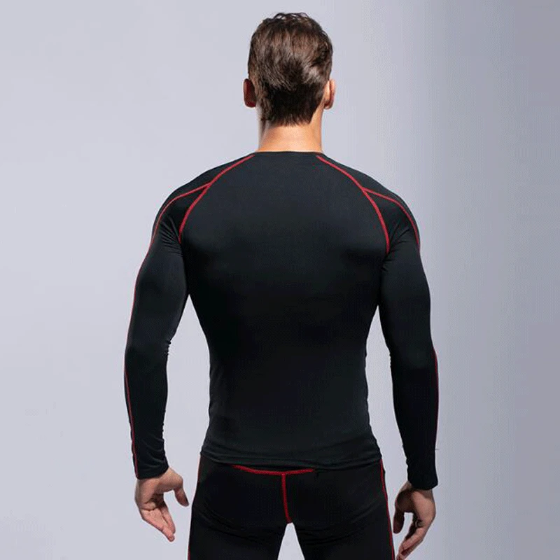 Мужская спортивная футболка с длинным рукавом быстросохнущая дышащая для бега