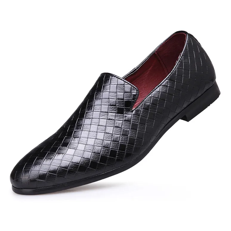 Black Loafers Merkmak/Демисезонный ткань Для мужчин лоферы, кожаные туфли повседневная обувь Для мужчин слипоны удобная мужская Туфли под платье большой Размеры; большие размеры 37-47 Туфли без каблуков - Цвет: Black Loafers