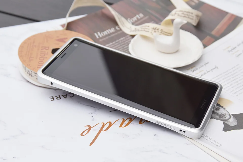 DEVILCASE для SONY XZ3 6,0 дюймов дисплей Мобильный телефон бампер рамка Чехлы алюминиевый сплав металлический мобильный телефон кожа для Xperia XZ3