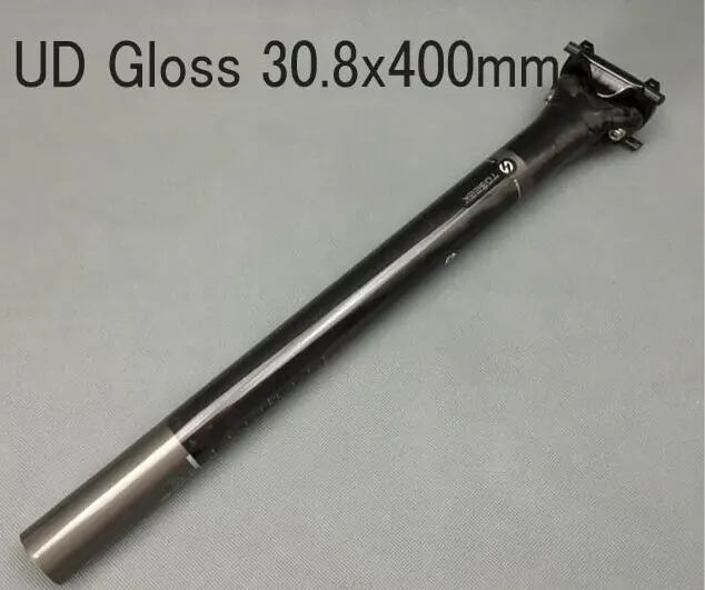 UD Gloss 30.8x400mm Полностью карбоновый Подседельный штырь для горного велосипеда подседельный штырь трубки MTB дорожный велосипед горный велосипед Подседельный штырь 27,2/30,8/31,6*400/400 мм Труба из углеродистого волокна 3 K/UD части велосипеда TOSEEK - Цвет: UD Gloss 30.8x400mm