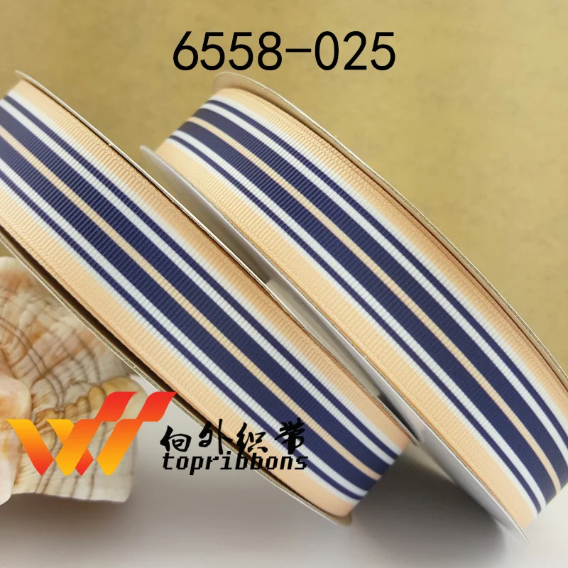 Бесплатная доставка лента с бантиками 1 &quot 50 ярдов в полоску принтом 6558 025|striped