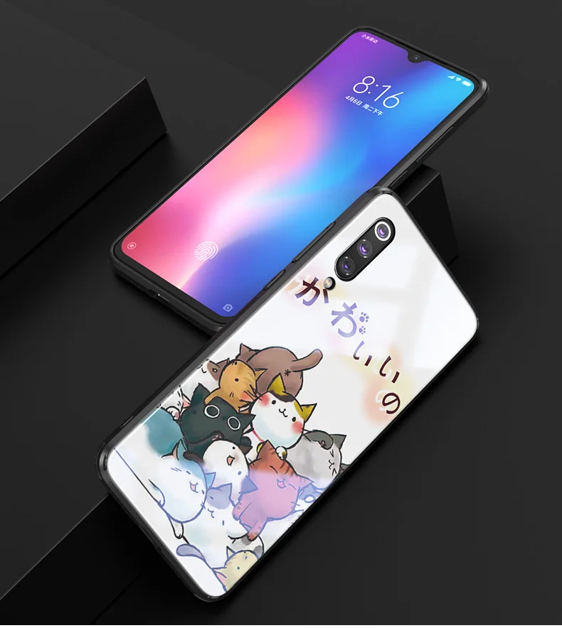 6D стеклянный чехол с узором для xiaomi mi 9 mi 9 se, роскошные животные, закаленное стекло для любви, силиконовая рамка, Жесткий Чехол для xiaomi mi 9 mi 9
