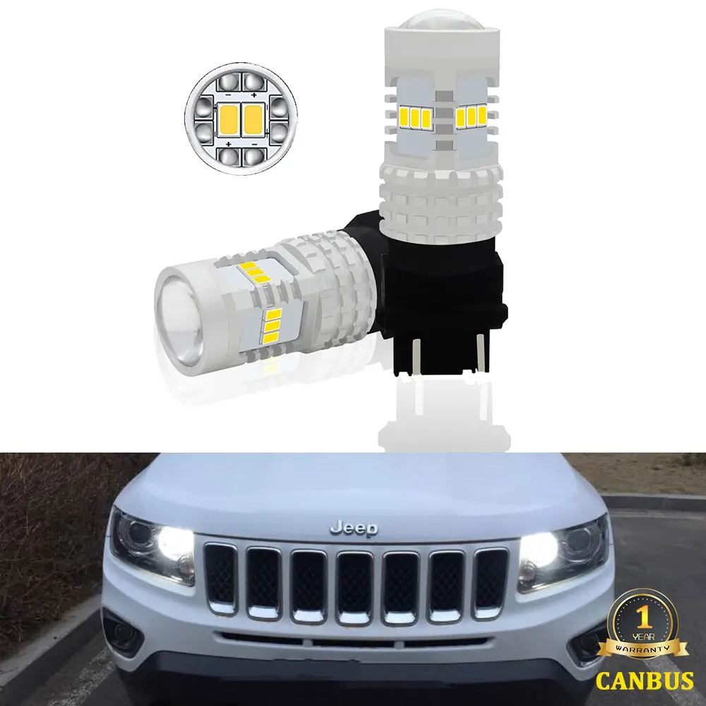 Комплект из 2 предметов с can bus Белый 3157 P27/7 Вт P27 7 T25 для Jeep Compass 2011 2012 2013 2014 2015 2016