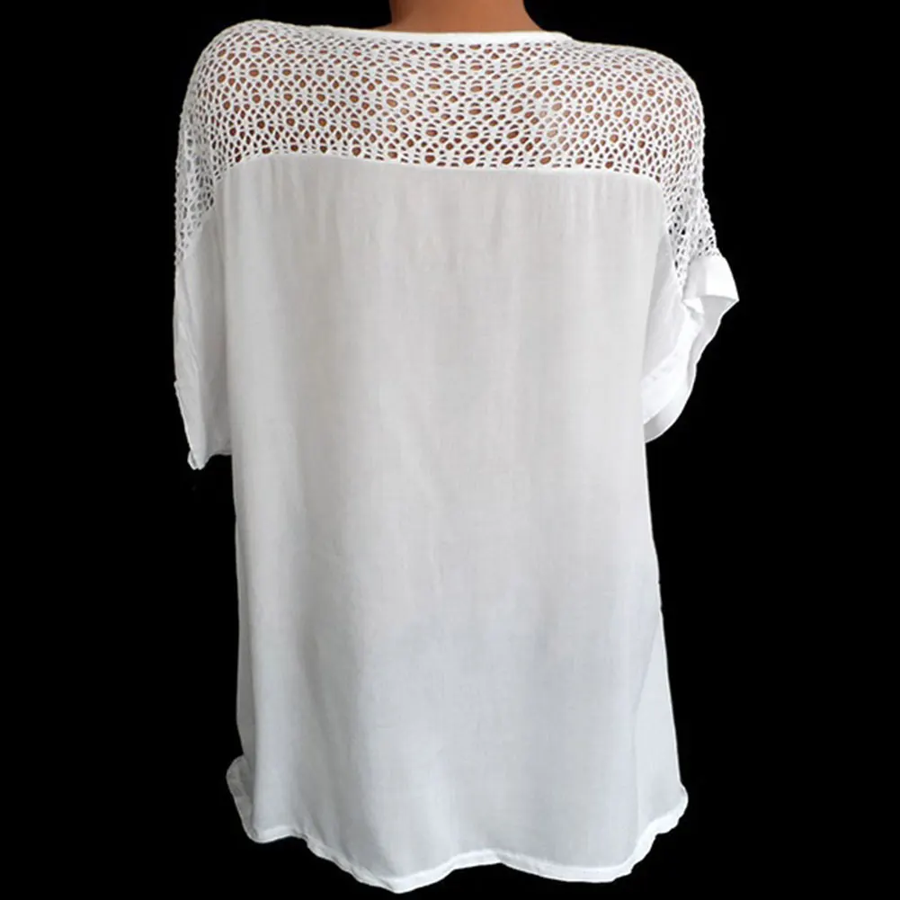 Женские топы больших размеров с v-образным вырезом хлопковая блузка рукавом