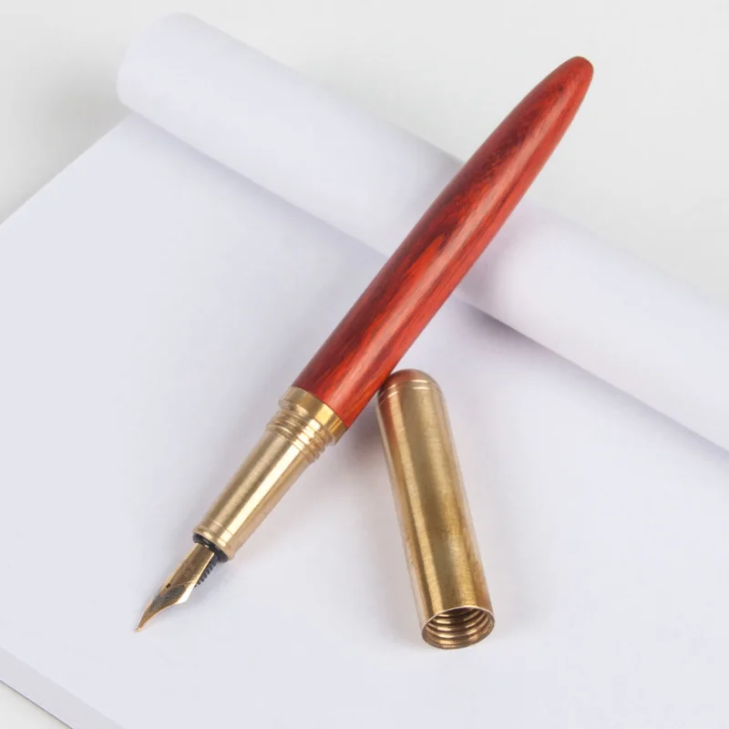 

Luxury Wood Fountain Pen Classic Metal Business Pen 0.5mm Fine Nib Calligraphy Pens Writing Stationery Gifts High Quality