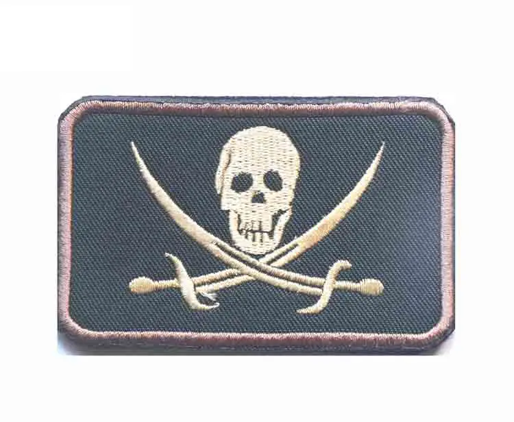 Jolly Rogers пиратский череп США ВМС Вышивка Аппликации значки эмблема военная армия см аксессуар обруч и петля тактический боевой дух - Цвет: NO.3