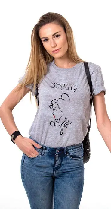 P773WSportsG EnjoytheSpirit модная парная подходящая футболка зверь Мужская Роза Красота женская футболка "Влюбленные" унисекс Топ Футболка мягкий хлопок Мода - Цвет: P773WSportsG