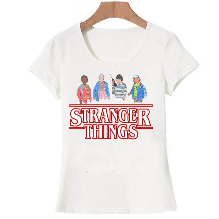 2017 последние ТВ серии странные вещи Футболка женская второй сезон Популярные