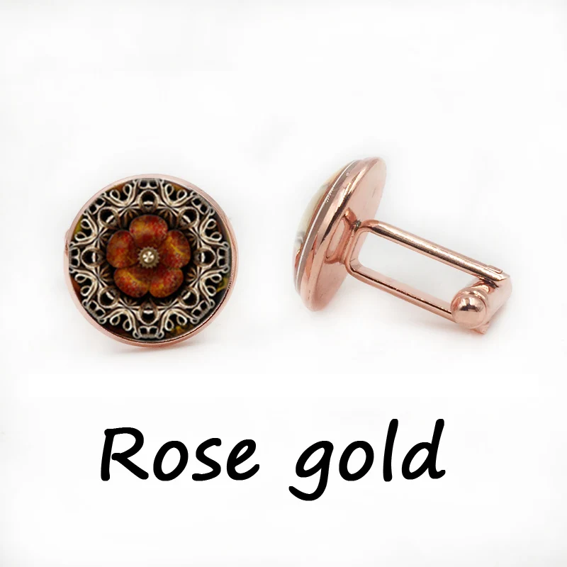 

1 pair handmade jewelry shirt cufflink for mens Brand cuff mandala henna yoga High Quality Cufflinks free shipping