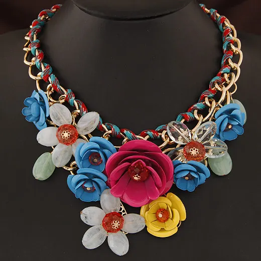 Ожерелье 2020 модное акриловое цветочное нагрудное ожерелье для женщин Винтажные