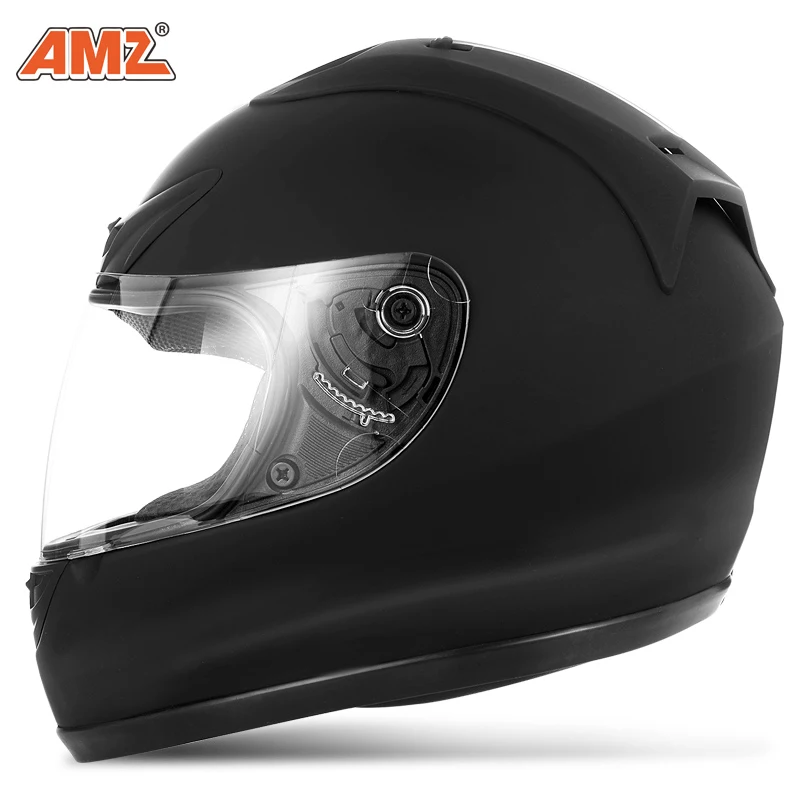 AMZ full face motorcycle helmet man and women motorbike racing DOT moto helmets street locomotive matt black | Автомобили и