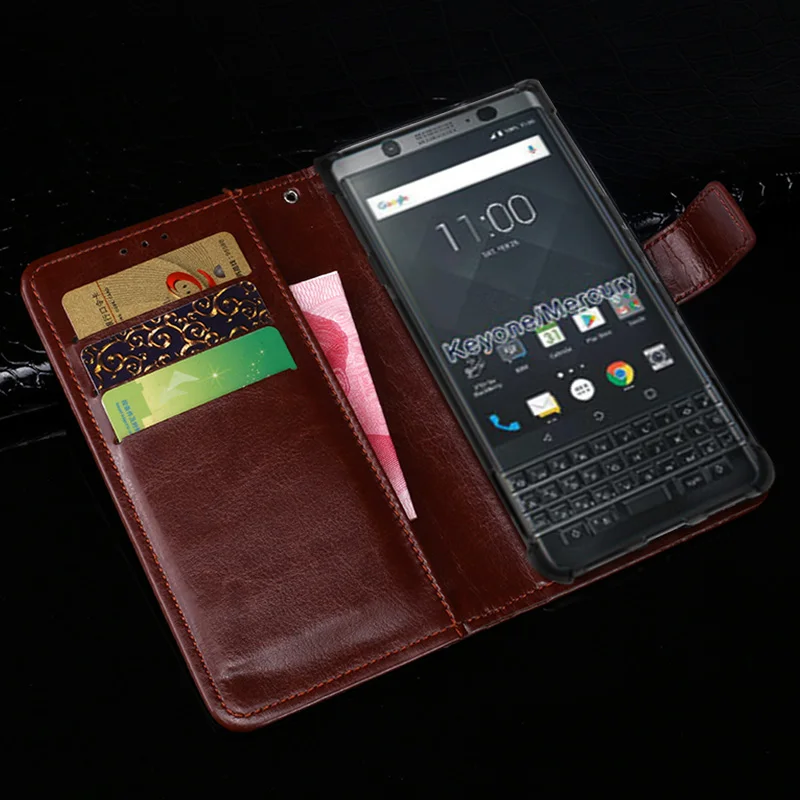 Роскошный откидной Чехол-бумажник из искусственной кожи для BlackBerry Keyone Mercury DTEK70
