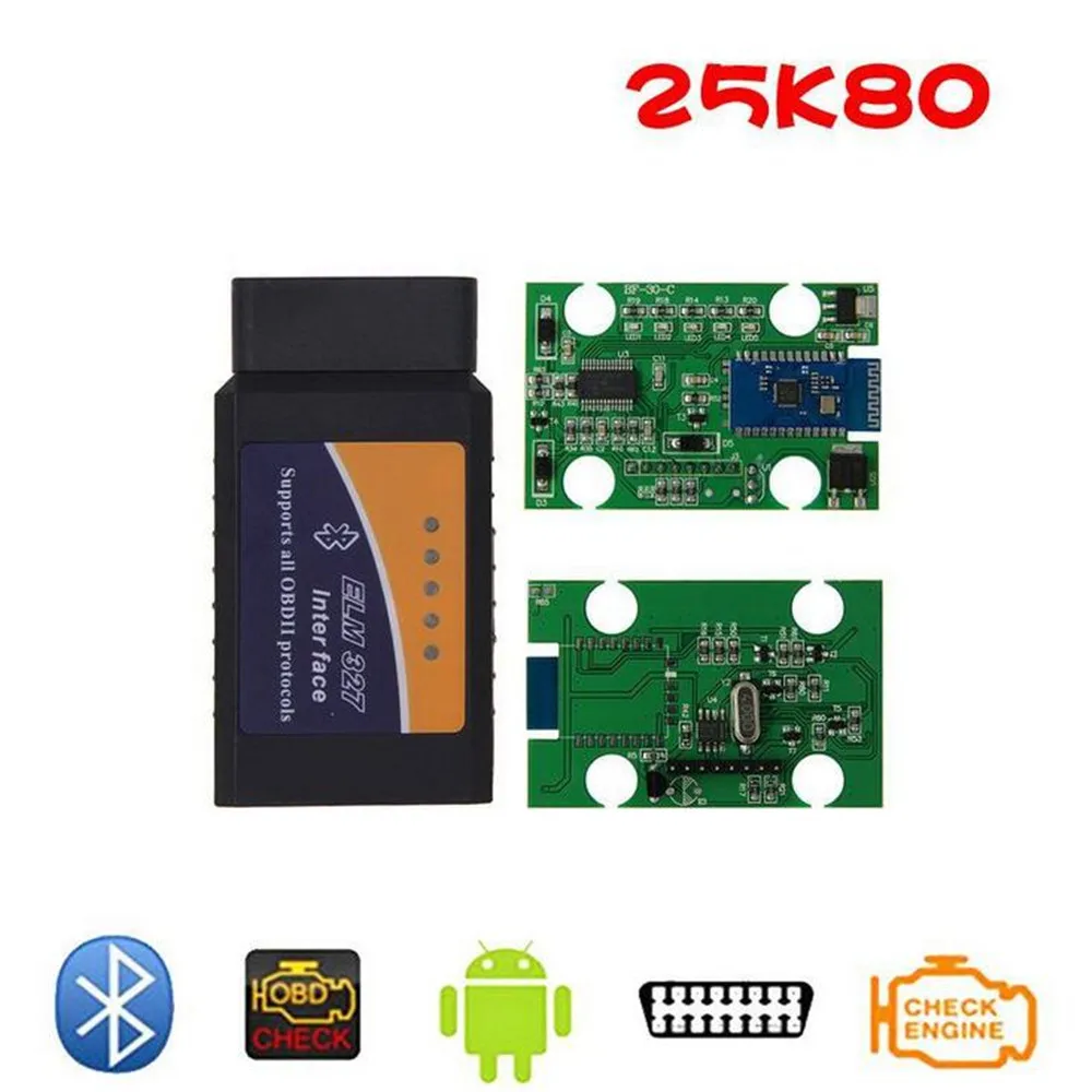 ELM327 25K80 OBDII V1.5 Bluetooth считыватель кодов MINI OBD2 ELM 327 USB сканер HHOBD OBDSCAN | Автомобили и