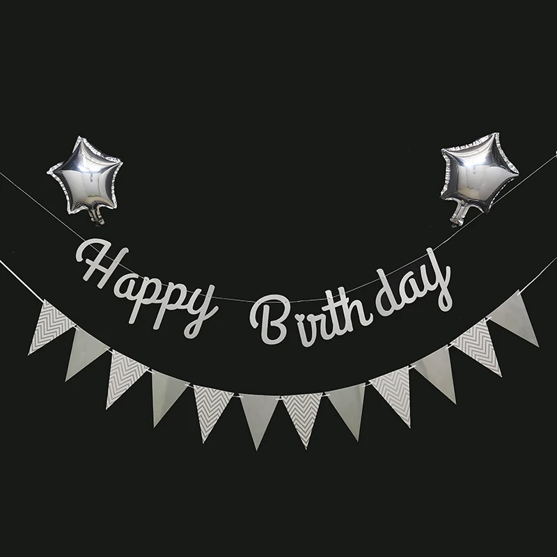 Баннер на день рождения флаги шары флажки украшение для летней вечеринки набор