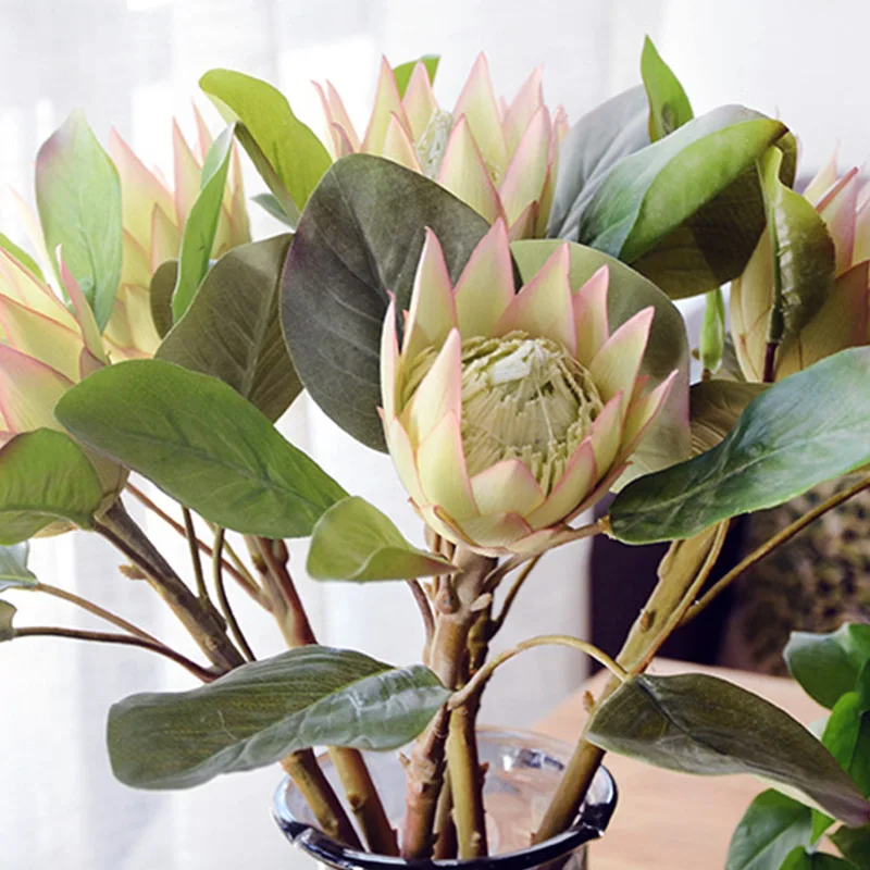 3 шт. искусственные африканские цветы Protea Cynaroides ветки для дома и сада Свадебные