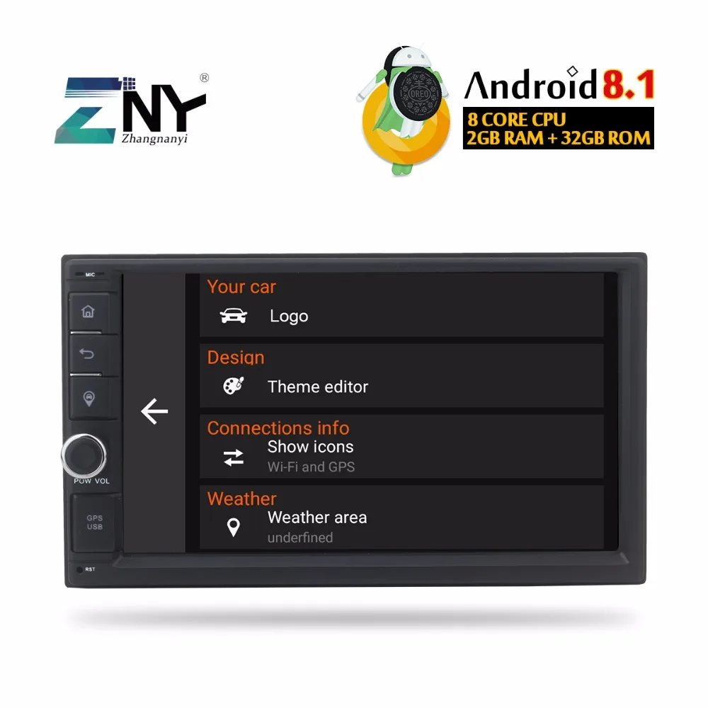 Android 8 1 двойной Din Универсальное автомобильное радио для машины стерео 7 &quotАудио